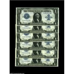 Fr. 237/238 $1 1923 Silver Certificate Six Consecutive Changeover Cut Sheet Superb Gem New. This fir