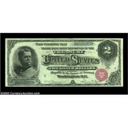 Fr. 241 $2 1886 Silver Certificate Gem New. One serial number removed from the note above, and the f
