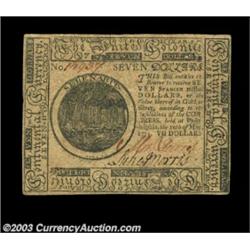 Continental Currency May 10, 1775 $7 Gem New. A very nice example of this first Continental issue, w