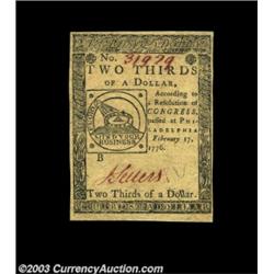 Continental Currency February 17, 1776 $2/3 Superb Gem New. A gorgeous example of this perennially p