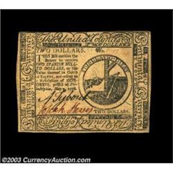 Continental Currency May 9, 1776 $2 Choice New. This bright, fresh, original Continental is boldly s