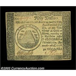 Continental Currency September 26, 1778 $50 Very Choice New. A fresh, crisp example, with good signa