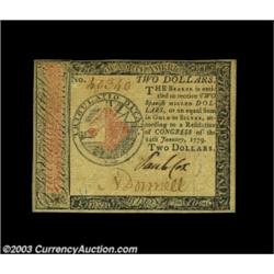Continental Currency January 14, 1779 $2 Choice New. The paper is lightly aged, but the signatures r