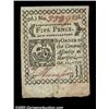 Image 1 : Connecticut October 11, 1777 5d Choice New. This blue-paper note is canceled with the normal slit ca