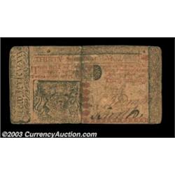 New Jersey April 8, 1762 30s Very Fine. Reinforced along a center split, but wholly legible and unus