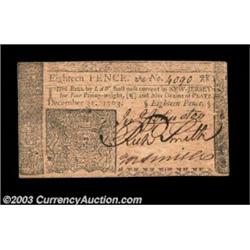 New Jersey December 31, 1763 18d Very Choice New. A Gem in every respect but for the margins, which.