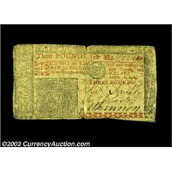 New Jersey April 16, 1764 $3 Very Fine. All three signatures are strong, as is every word of the tex