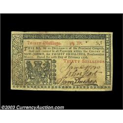 New Jersey February 20, 1776 30s Choice Extremely Fine. Signed by John Hart, one of the signers of t