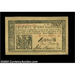 New Jersey March 25, 1776 1s Superb Gem New. Broadly margined all around, well signed, and with grea