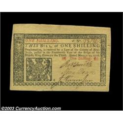 New Jersey March 25, 1776 1s Superb Gem New. A broadly margined, impeccable piece with all its origi