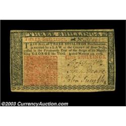 New Jersey March 25, 1776 3s Choice Extremely Fine. A very nice, lightly circulated example of this.