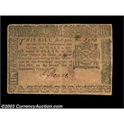 New York September 2, 1775 $1/2 Very Fine. A well margined, problem-free example of this relatively.