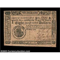South Carolina December 23, 1776 $8 Extremely Fine. A fully signed and issued example with sharp pri