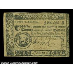 South Carolina December 23, 1776 $20 Extremely Fine. The highest denomination of the issue, and with