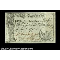 South Carolina April 10, 1778 5s Gem New. A magnificent example of this popular note with its vignet