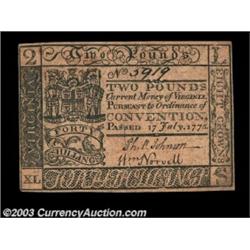 Virginia July 17, 1775 L2 Choice About New. A gorgeous example of an issue that is relatively common