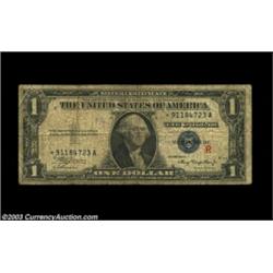 Fr. 1609* $1 1935A "R" Silver Certificate. Very Good-Fine.A virtual duplicate in grade to the exampl
