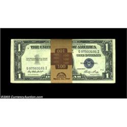 Fr. 1614 $1 1935E Silver Certificates. Pack of 100. Gem Crisp Uncirculated.A crackling fresh origina