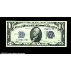 Fr. 1704 $10 1934C Silver Certificate. Gem Crisp Uncirculated.Great original embossing and broad mar