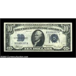 Fr. 1704 $10 1934C Silver Certificates. Two examples.The fist note grades Choice Crisp Uncirculated,