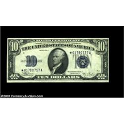 Fr. 1704* $10 1934C Silver Certificate. Choice Crisp Uncirculated.This scarce star note is listed at