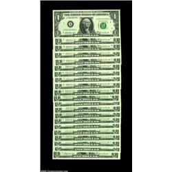 Fr. 1904-A through L* $1 1969A $1 Federal Reserve Notes. Complete District Block and Star Set. Gem C