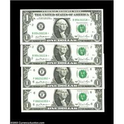 Two Modern $1 FRN Mule/Non-Mule Pairs.Fr. 1911-B* $1 Consecutive Mule/Non-Mule PairFr. 1911-F* $1 Co