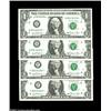 Image 1 : Two Modern $1 FRN Mule/Non-Mule Pairs.Fr. 1911-B* $1 Consecutive Mule/Non-Mule PairFr. 1911-F* $1 Co