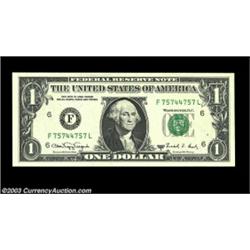 Fr. 1917-F $1 1988A Web Federal Reserve Note. Gem Crisp Uncirculated.A flawless example from the ver
