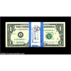 Fr. 1921-A* $1 1995 Federal Reserve Notes. Original Star Pack of 100. Gem Crisp Uncirculated.A fresh