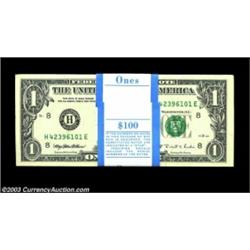 Fr. 1922-H $1 1995 Federal Reserve Notes. Three Original Packs of 100. Gem Crisp Uncirculated.Three.