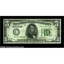Fr. 1952-C* $5 1928B Federal Reserve Note. Very Fine-Extremely Fine.A very scarce star note from the