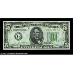 Fr. 1957-G* $5 1934A Federal Reserve Note. Gem Crisp Uncirculated.A crackling fresh and very well ce