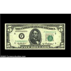 Fr. 1963-F $5 1950B Federal Reserve Note. Gem Crisp Uncirculated.A worthy companion to the serial nu
