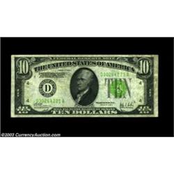 Fr. 2003-D $10 1928C Federal Reserve Note. Very Fine.From a much scarcer district than the more comm