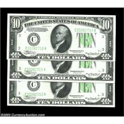 Fr. 2006-C/Fr. 2005-C 1934A Mule/1934 Mule Federal Reserve Notes. Reverse Changeover Trio. Choice Cr