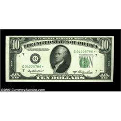 Fr. 2011-G* $10 1950A Federal Reserve Note. Choice Crisp Uncirculated.An attractive star example. Im