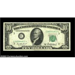 Fr. 2012-C* $10 1950B Federal Reserve Note. Gem Crisp Uncirculated.Crackling fresh, boldly emdossed,
