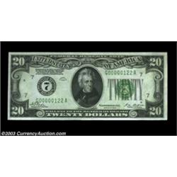 Fr. 2050-G $20 1928 Federal Reserve Note. CGA Gem Uncirculated 66.A nicely margined example bearing.