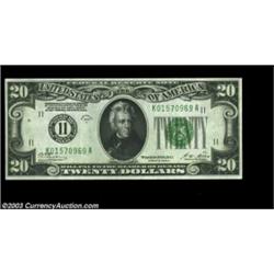 Fr. 2051-K $20 1928A Federal Reserve Note. Choice Crisp Uncirculated.A crackling fresh example with.
