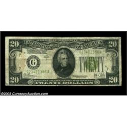 Fr. 2053-G $20 1928C Federal Reserve Note. Very Good-Fine.A very scarce note in any grade. This exam