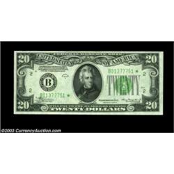 Fr. 2055-B* $20 1934A Federal Reserve Note. Choice-Gem Crisp Uncirculated.A lovely near-Gem with str