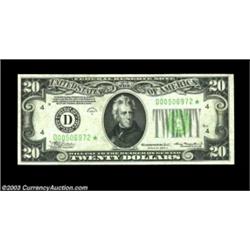 Fr. 2055-D* $20 1934A Federal Reserve Note. Crisp Uncirculated.A well centered note that would grade