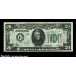 Fr. 2055-E/Fr. 2054-E $20 1934A/1934 Federal Reserve Notes. Reverse Changeover Pair. Gem Crisp Uncir