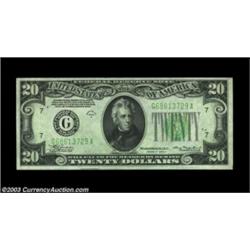Fr. 2055-G $20 1934A Federal Reserve Note. Crisp Uncirculated. Important notice: We expect to be auc