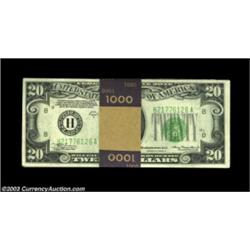 Fr. 2055-H $20 1934A Federal Reserve Notes. Gem Crisp Uncirculated.A run of 50 consecutive mostly we