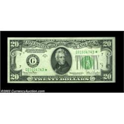 Fr. 2058-G* $20 1934D Federal Reserve Note. Gem Crisp Uncirculated.A fresh and well centered star wh