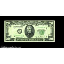 Fr. 2061-G* $20 1950B Federal Reserve Note. Gem Crisp Uncirculated.A fresh and nicely centered star,