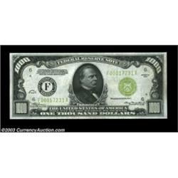 Fr. 2211-F $1000 1934 Light Green Seal Federal Reserve Note. Gem Crisp Uncirculated.A lovely Atlanta