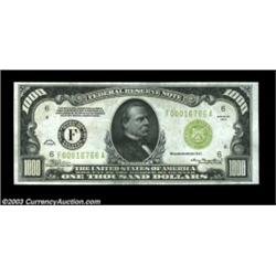 Fr. 2211-F $1000 1934 Light Green Seal Federal Reserve Note. Gem Crisp Uncirculated.A crackling fres